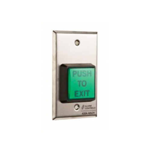 LTK-TS-2-2, Alarm Controls U.L. 2” SQ. Green Illuminated Push Button